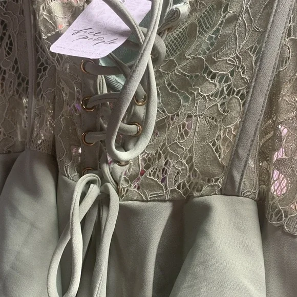 Free people Alysia corset gown green size large new with tags - Picture 8 of 10